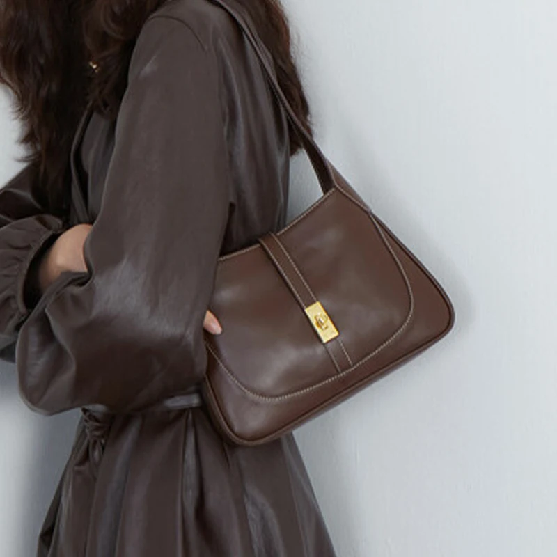 

Retro Shoulder Bag Luxury Leather Handbag Large Capacity Underarm Bag 2020 Fashion Bags For Women Bolsa de hombro