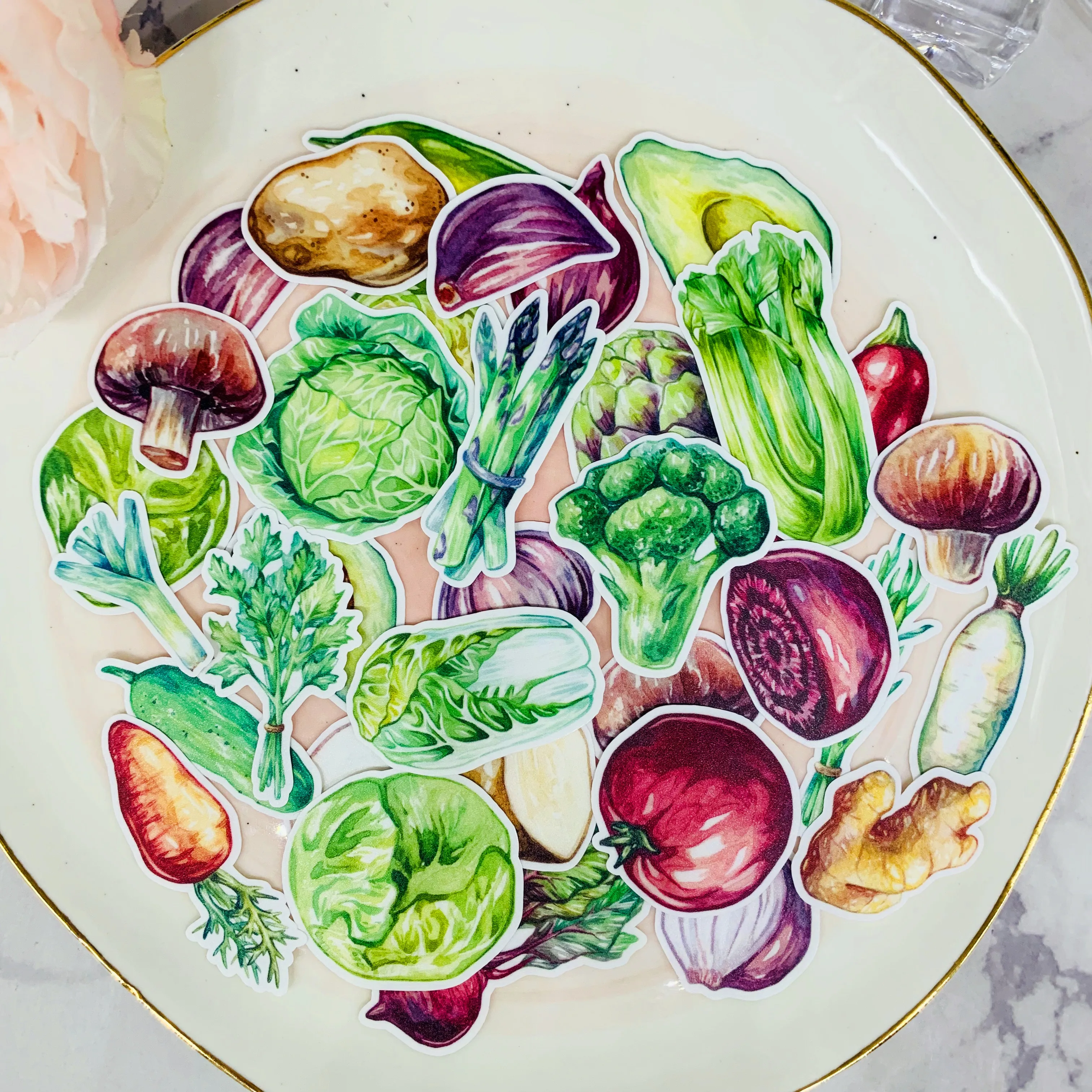 34PCS Vegetable avocado mushroom Scrapbooking stickers book Student kids toys Notebook label Decorative sticker paper Stationery | Игрушки и