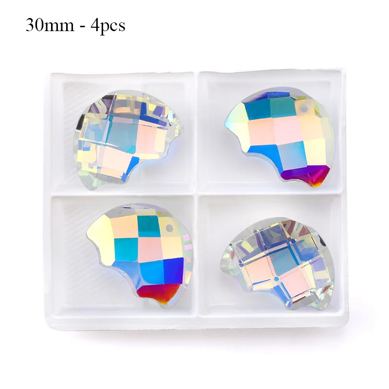 30mm -4pcs QIAO высокое качество несколько форм кристалл AB одежда бусины разноцветные ювелирные изделия стеклянные модные подвески, DIY аксессуары - Цвет: 30mm -4pcs