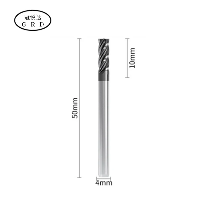 1 шт. Hrc45 4 Флейта Концевая фреза 50L 75L 100L 1mm1.5mm 2mm 3mm 4mm 6mm фрезерный станок с ЧПУ|Фреза|