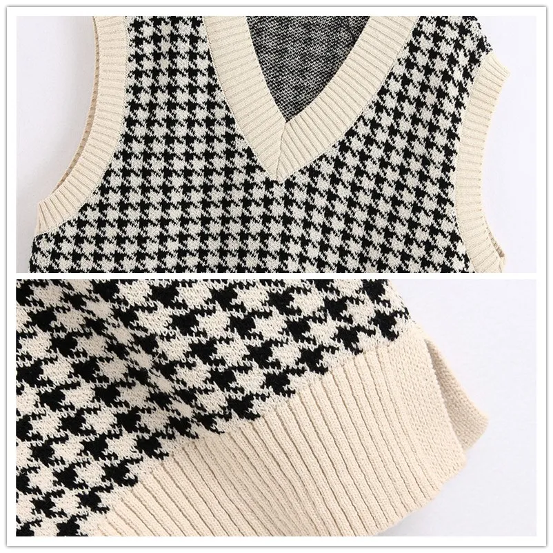 

Women 2020 Fashion Loose Knitted Vest Sweater Ladies Vintage V Neck Sleeveless Oversized Sweater Female Waistcoat Chic Tops New