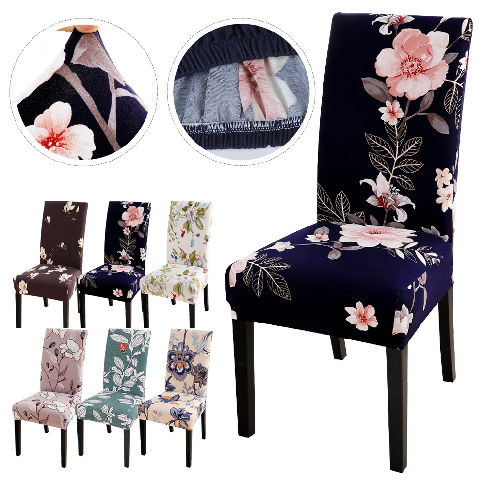 

1/2/4/6pcs Modern Printed Chair Cover Elastic Seat Chair Covers Stretch Banquet Hotel Dining Room Cover