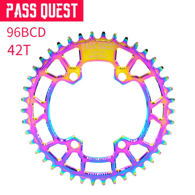 Пасс QUEST 96BCD с титановым покрытием MTB узкая широкая цепь/цепное колесо 34 T/36 T/38 T/40 T/42 T/44 T/46 T/48 T велосипед deore xt Chainwheel - Цвет: 42T