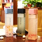 Прозрачный квадратный открытый стакана воды резервуар для сока Молоко Кофе вода бутылки Портативный Набор стаканов со шнуром Детские стакана воды