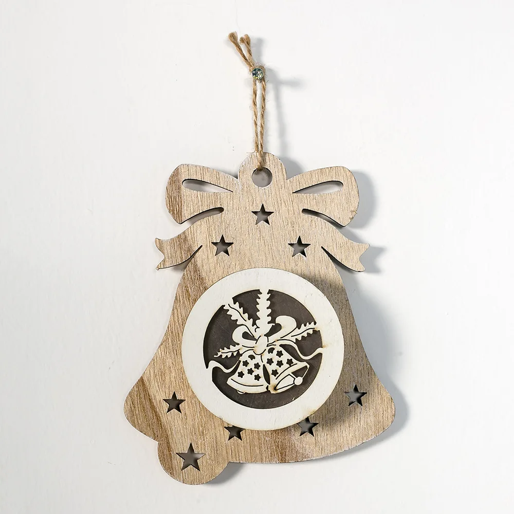 Рождественские деревянные декорации светящийся орнамент звезда круглая форма