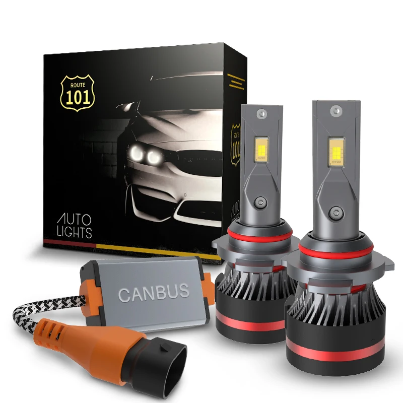 Route101 HIR2 9012 LED Canbus Headlight Bulb 6000K Anti Error Conversion Kit for Auto 12v-24v Car Light Lamp