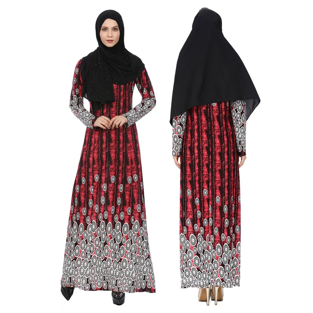 Женское мусульманское платье Abaya в этническом стиле с высокой талией пляжная