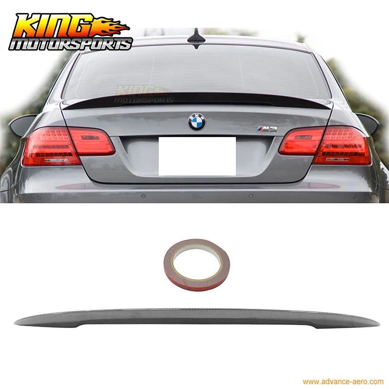 Подходит для 2007-13 BMW 3 серии E92 2Dr P Style High Kick матовый спойлер из углеродного волокна