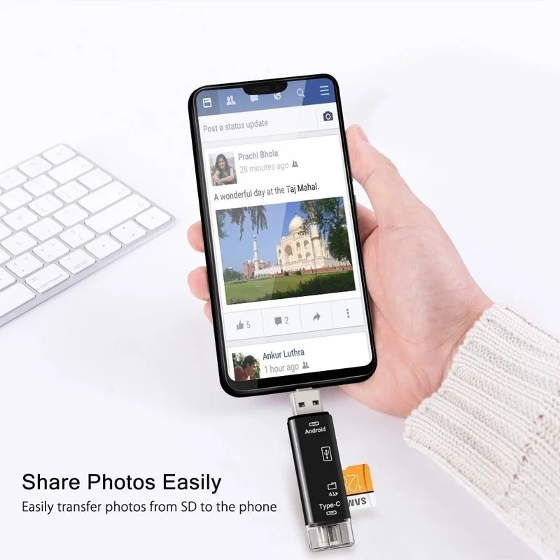 5 in 1 multifunction usb 3 0 type cusb micro usbtf memory card reader otg card reader adapter mobile phone accessories free global shipping