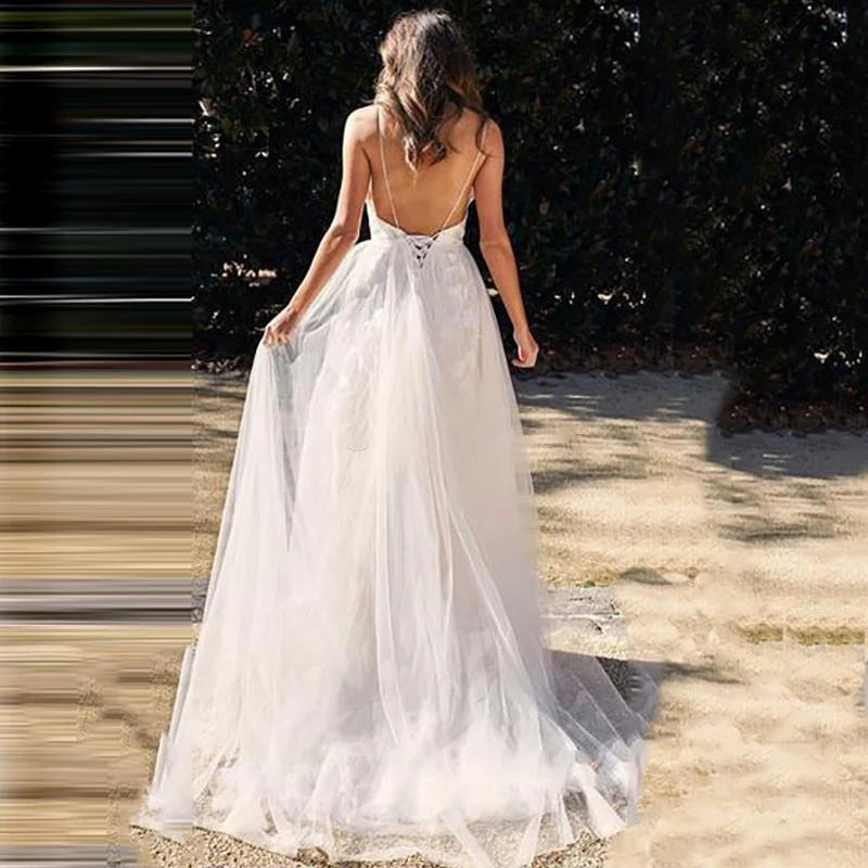

BAZIIINGAAA Simple Wedding Dress Lace Little Beading Strapless Dress Luxury Wedding Gowns Bridal Can Be Washed Bride Dresses