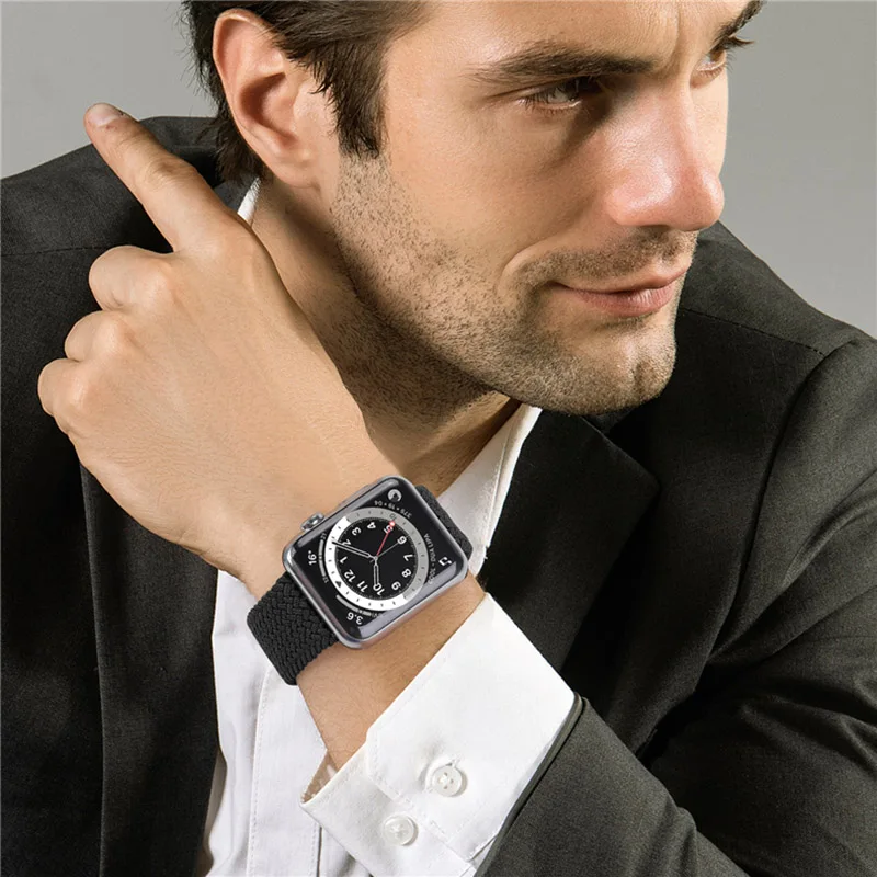 

Braided Solo Loop For Apple Watch band 44mm 40mm 42mm 38mm Fabric Nylon Elastic Belt Bracelet iWatch Series 3 4 5 SE 6 Strap