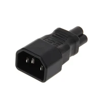 100 brand new and high quality iec 320 c14 3 pin male to c5 3 pin female straight power plug converter adapter