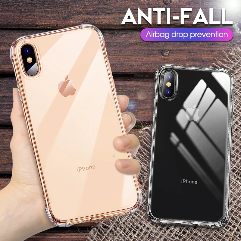 Роскошные прозрачные чехлы подушки безопасности для IPhone XS Max XR 6 6s 7 8Plus
