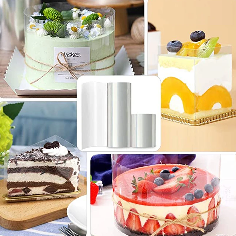 

DIY Cake Surround Film Decorative Cake Collar Bakeware Acetate Film Transparent Mousse Cake Sheet for Cake Kitchen Surround Edge