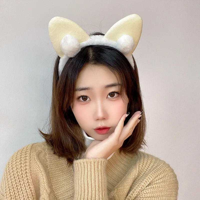 

Kawaii Plush Hair Tie for Women Sweet Cat Ears Makeup Face Washing Plush Hairband Party Festival Fantastic Hair Accessories