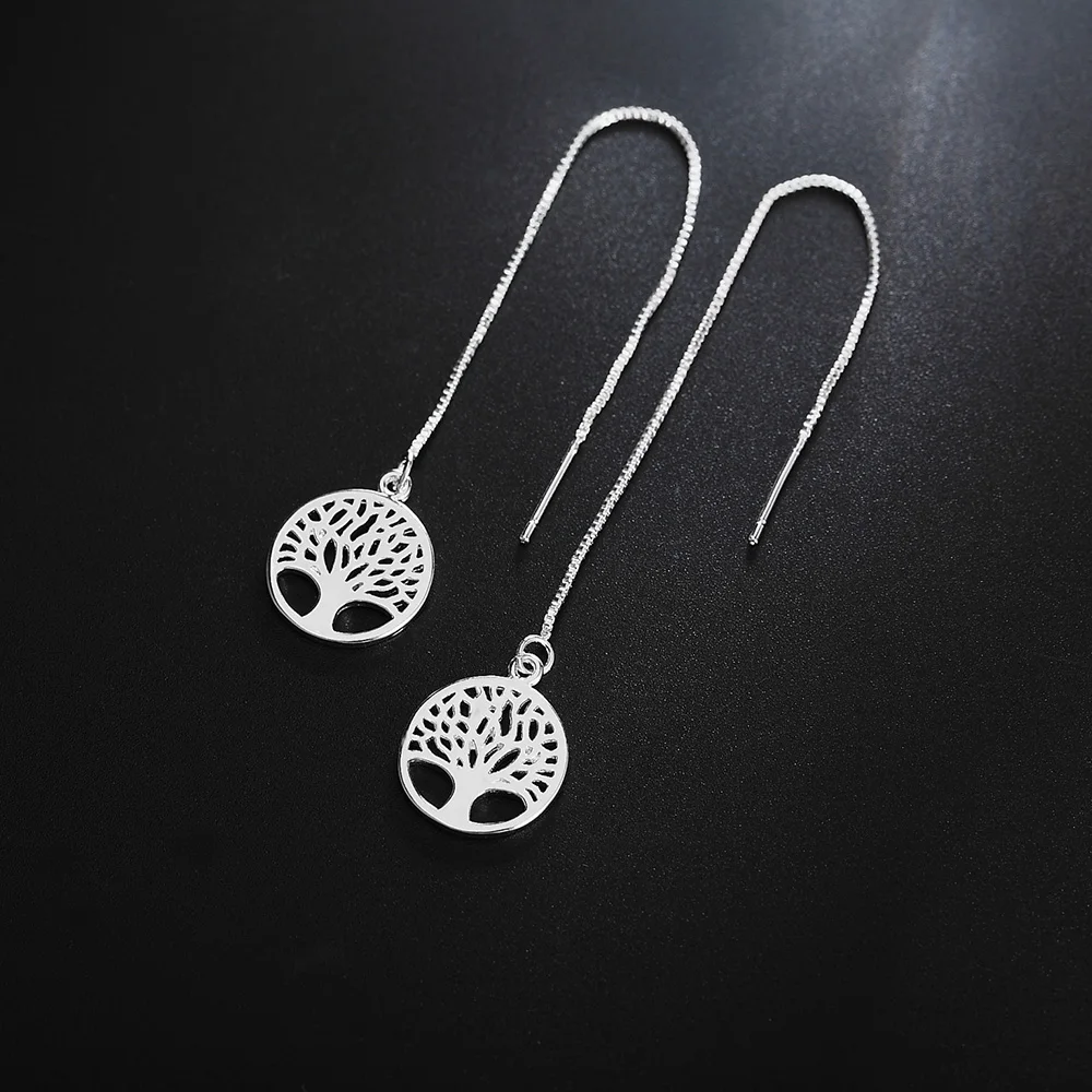 Оптовая продажа 4 пары набор серебряных сережек 925 пробы с подвесками в виде