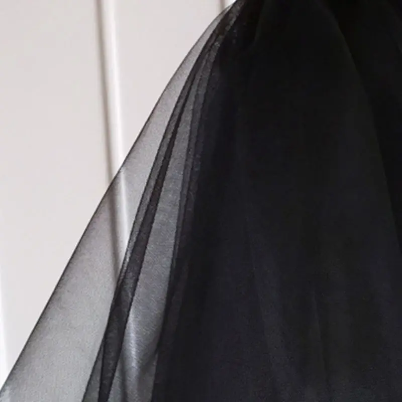 Женская многослойная черная фатиновая короткая свадебная вуаль с расческой