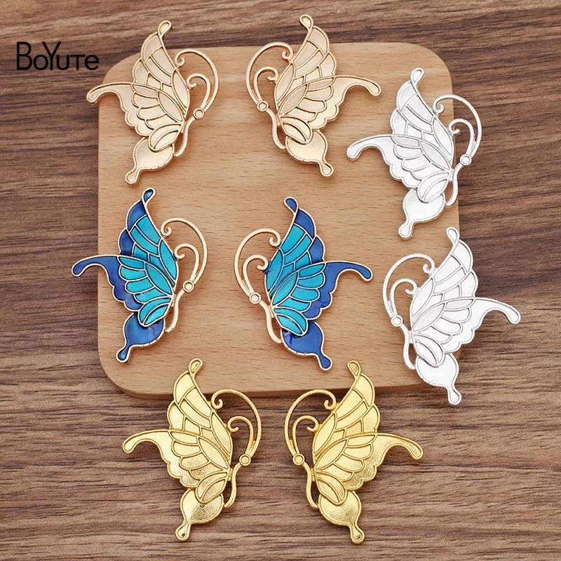

BoYuTe (10 Pairs/Lot) 38*50MM Alloy Butterfly with 4 Loops at Back Factory Supply DIY Handmade Jewelry Accessories