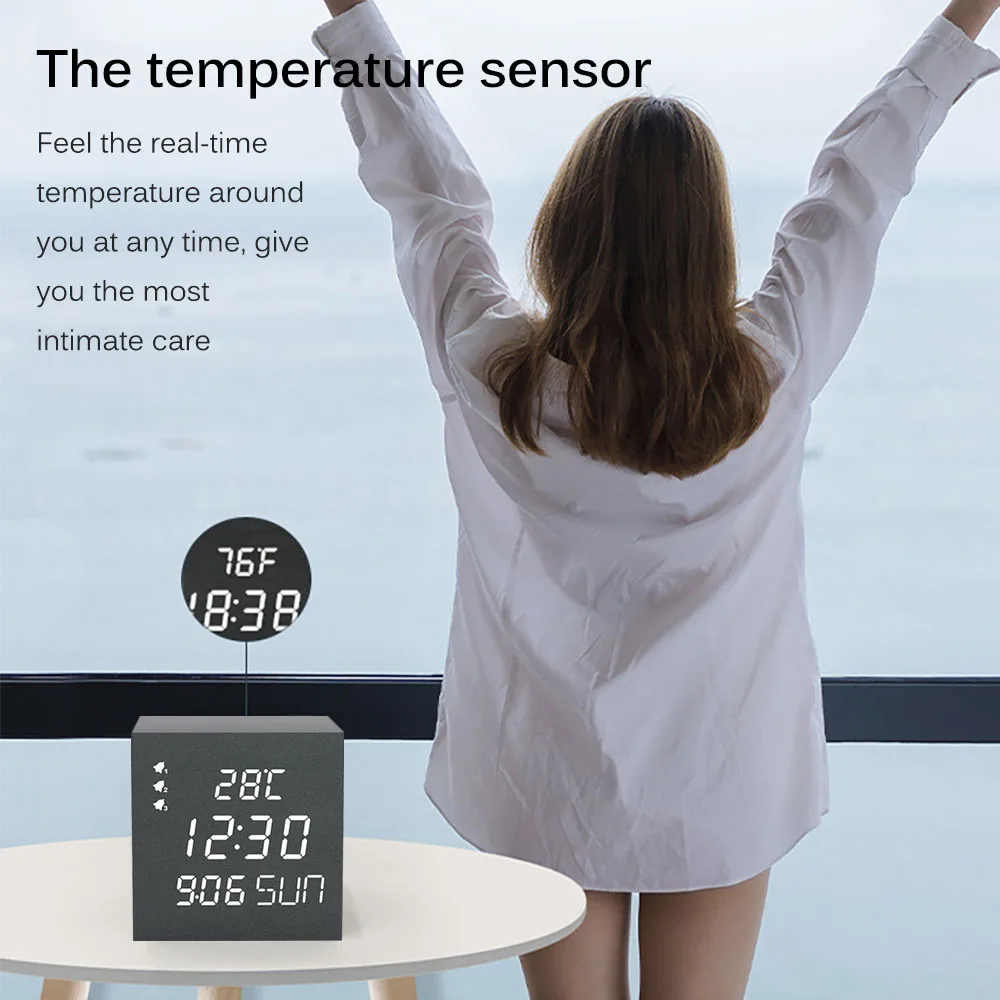 Настольный деревянный будильник с голосовым управлением | Дом и сад