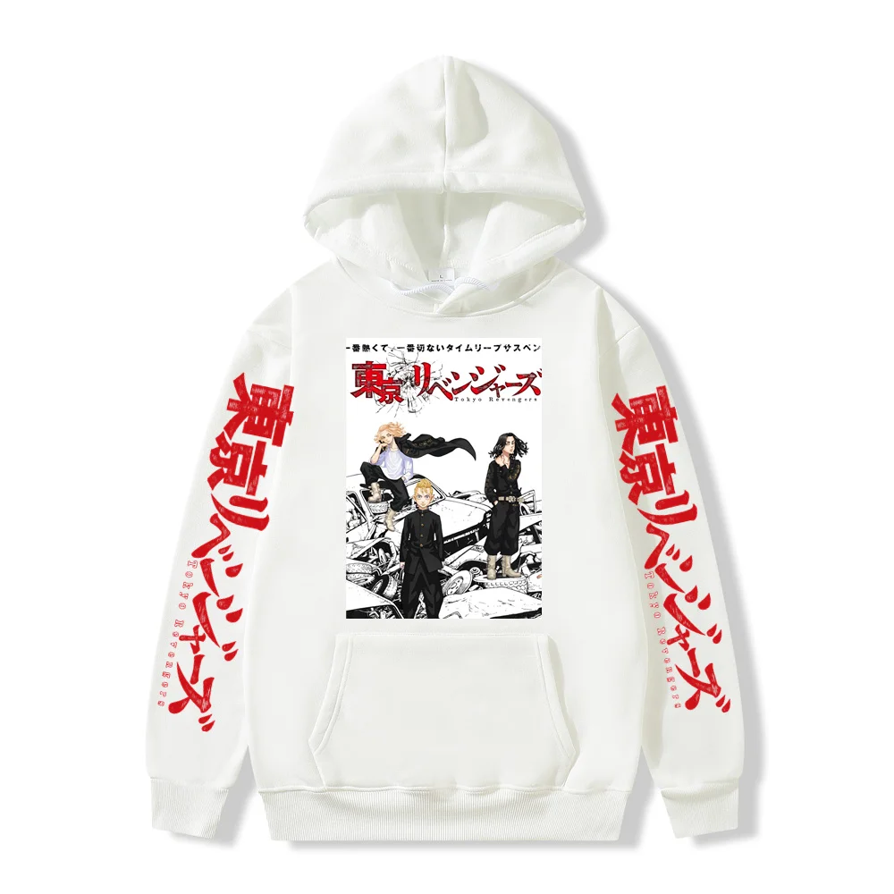 

100%COTTON Japanese Anime Tokyo Revengers Men Hoodie Kawaii Harajuku Tops Tokyo Revengers Graphic Cartoon Unisex Male Hoodie