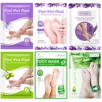 6pair aloelavender foot mask exfoliating whitening hydrating anti drying remove dead skin cuticl foot peeling mask for legs