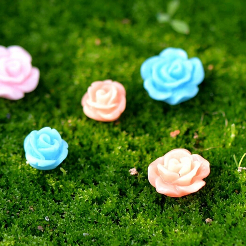 

Wholesale 5Pcs/lot Colorful Mini Simulation flowers Fairy Garden Miniature Terrarium Accessories Mini Garden Decoration 2 Sizes