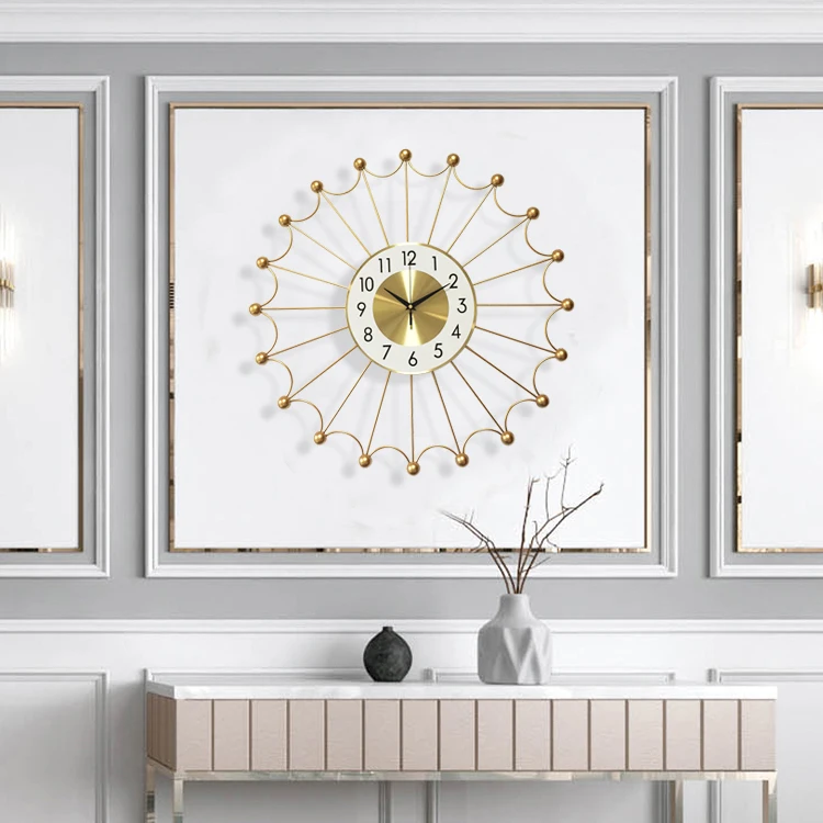 Роскошные золотые настенные часы современный дизайн большие роскошные простые