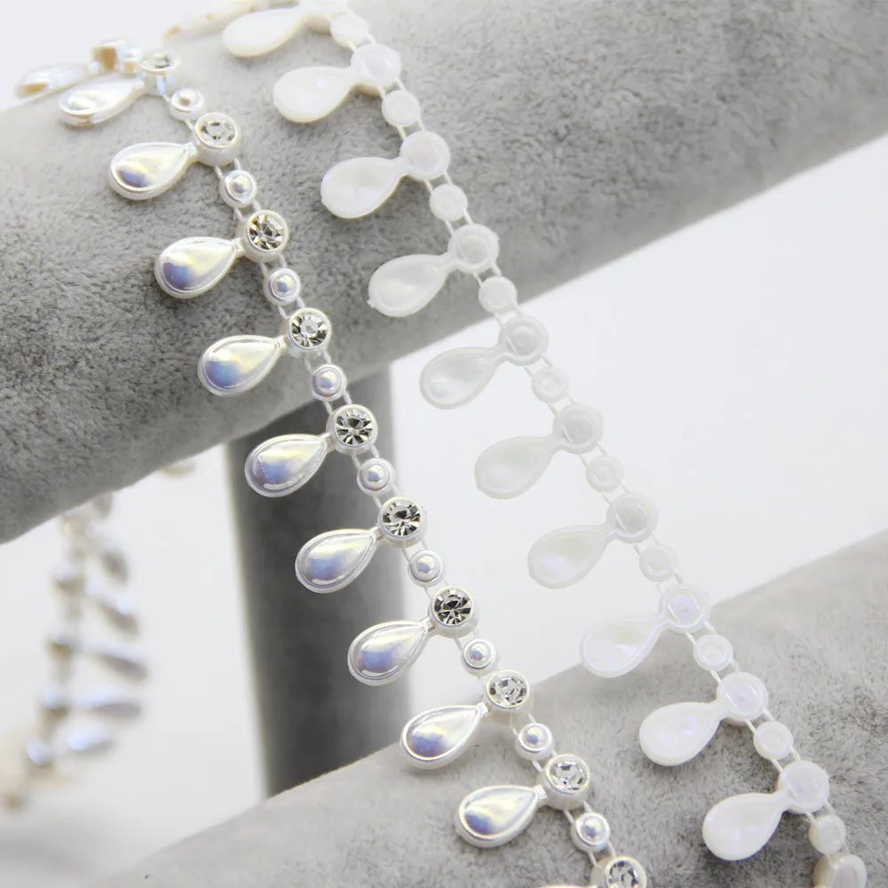 Цепочка из бусин с имитацией под жемчуг 1 метр украшение для вечеривечерние