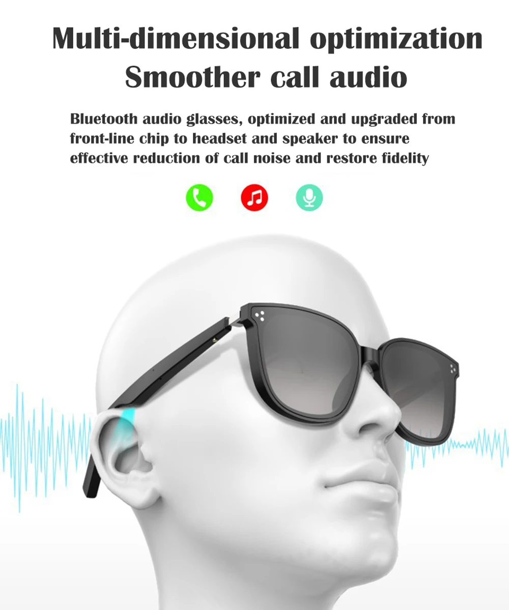 구매 스마트 음악 선글라스 블루투스 안경 음악 듣기 전화 응답 블루투스 5.0 음성 제어 IP67 방수 방진