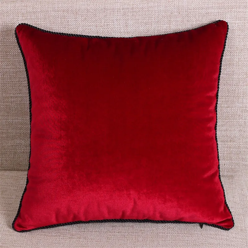 Однотонная черная искусственная мягкая бархатная наволочка чехол для подушки