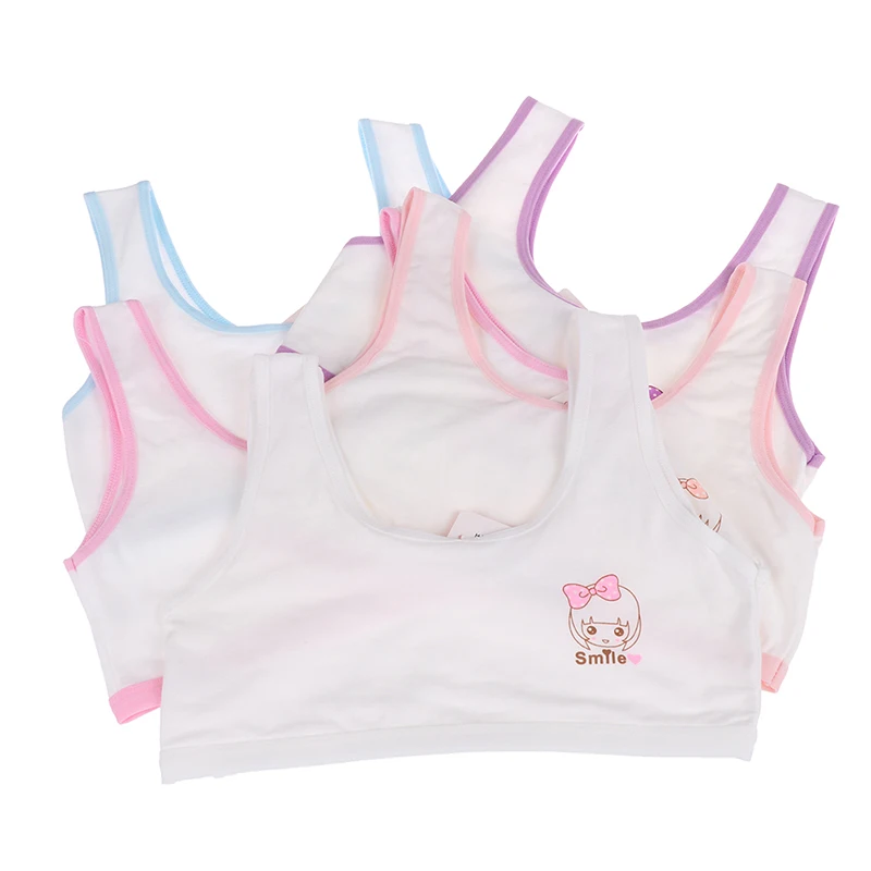 

Bra Girls Underwear Cotton Bra Vest Briefs Sets Children Underclothes Sport Undies Bustier Crop Top Wrapped Chest Set