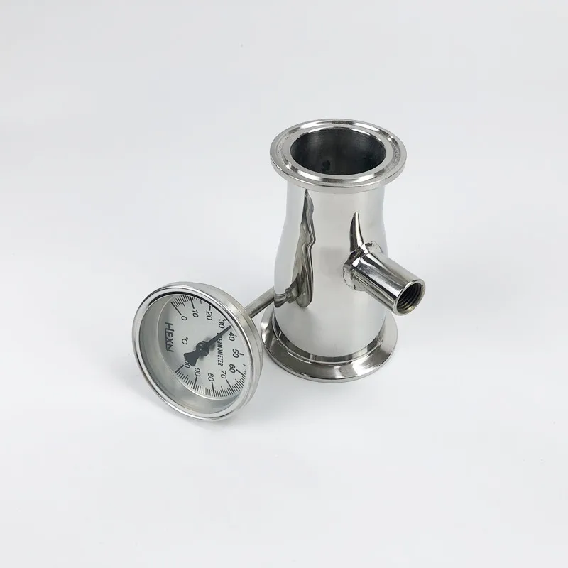 Редуктор Tri-Clamp 2 &quot(51 мм) OD64 * 1 5 &quot(38 OD50 с разъемом термометра внутренней резьбой