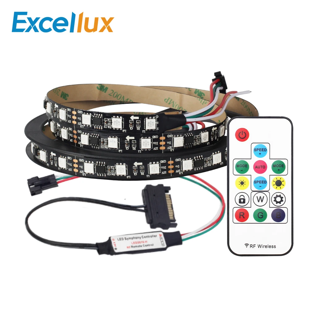 1 комплект шт 60 светодиодов DC12V Светодиодная лента 2811 WS2811 5050 полноцветная RGB