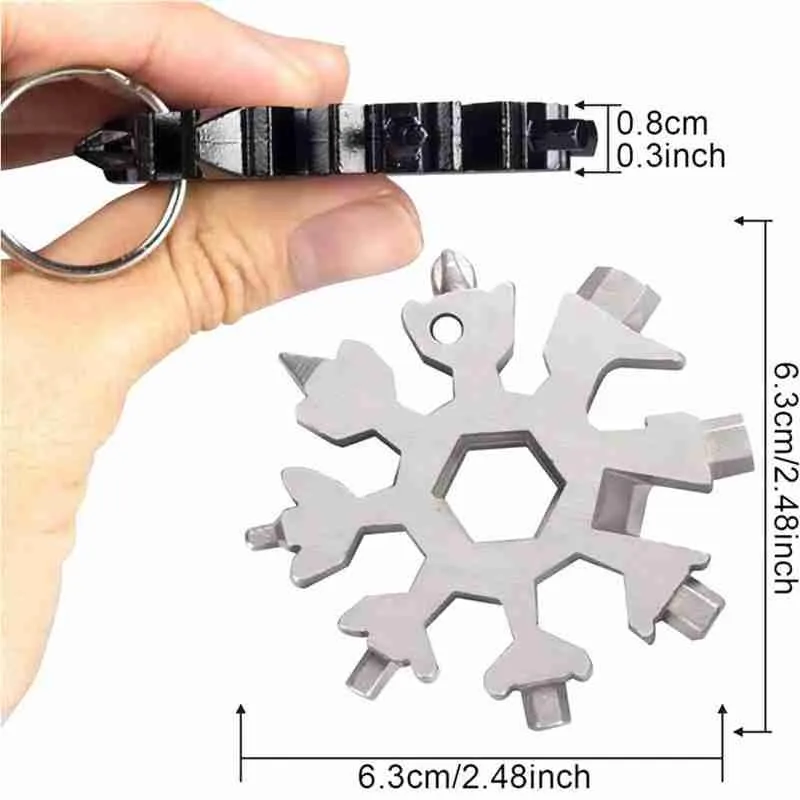 

Snowflake Tool Paper Box 18-in-1 Steel Snowflakes Multi-Tool Shape Wrench 420 Multifuction Octagonal Wrench Christmas