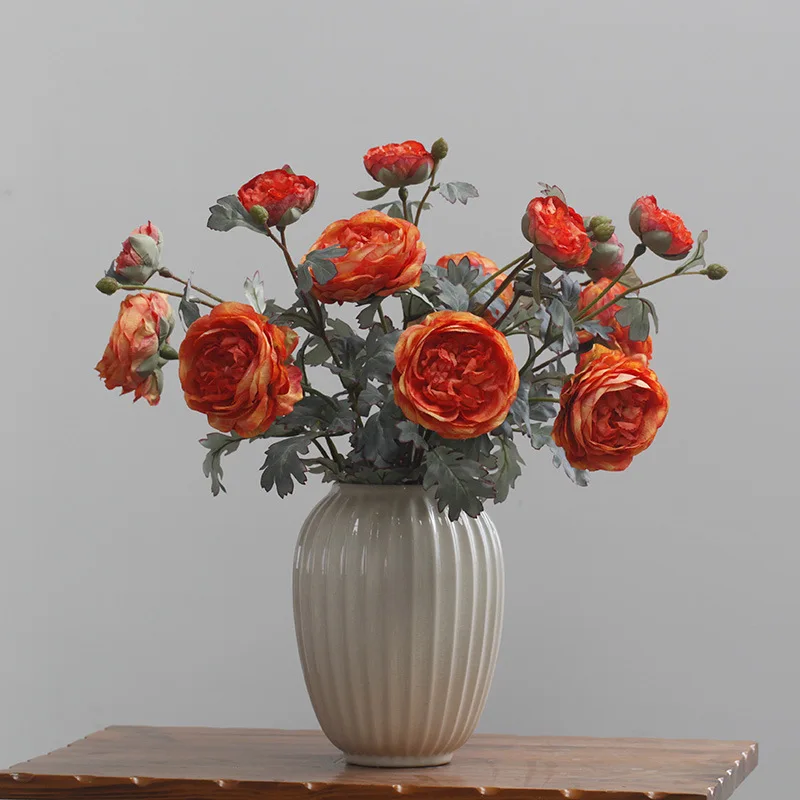 Artificial flower silk buttercup high-end floral peony wedding home model room decoration | Дом и сад