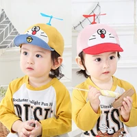 spring and autumn fashion childrens peaked cap soft edge fashion candy color childrens hat solid color doraemon pattern party