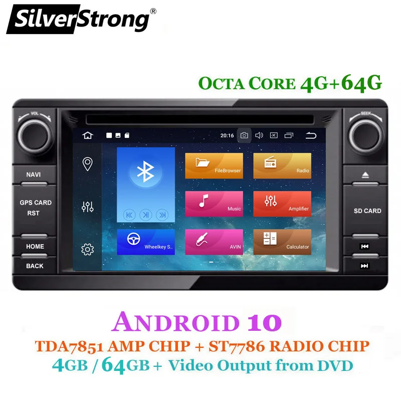SilverStrong Android 10 2Din автомобильное радио DVD GPS для MITSUBISHI OUTLANDER 2017 2014 2015 2016 PAJERO ASX 4G