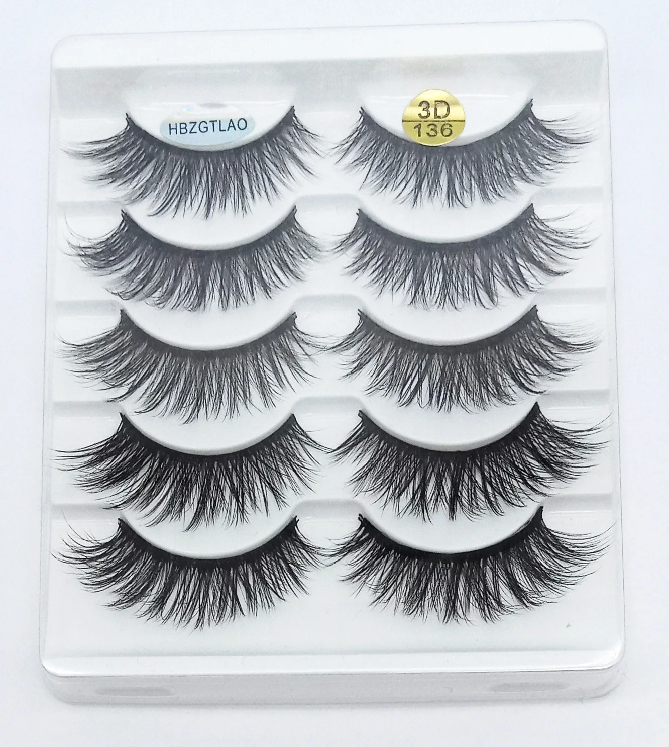 

False Eyelashes Lengthen Thick Curling Designs 5 Pairs/Set 3D Chemical Fiber Faux Cils Makeup Tools Beauty Salon