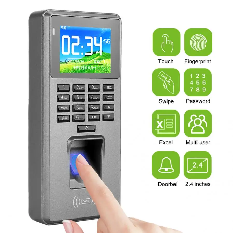 2.4in TFT Wiegand 26 отпечатков пальцев пароль 125 кГц RFID контроля доступа | Безопасность и
