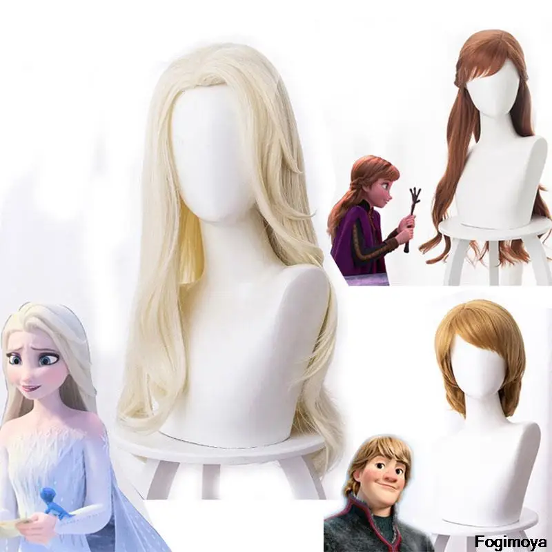 

Cos School Frozen 2 Cosplay Wigs Elsa Anna Kristoff Men and Women Wigs Snow Queen Princess Hair Halloween Wig Accessories