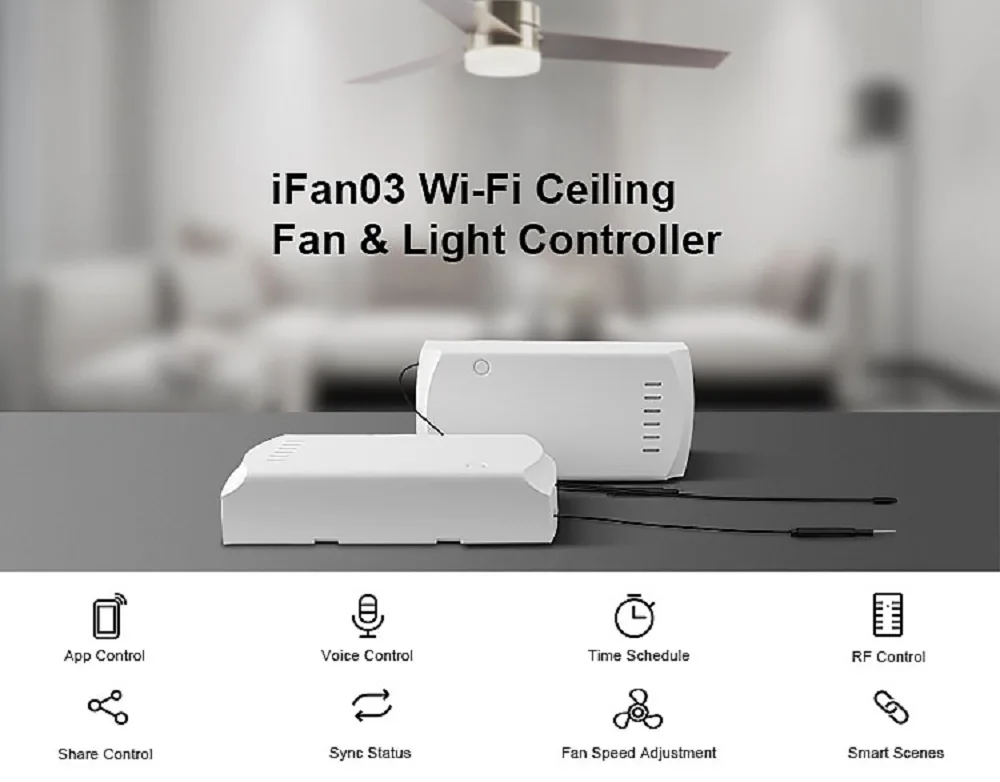 SONOFF IFAN03/RM433, пульт дистанционного управления, 433 МГц, Wifi, потолочный вентилятор, светильник, регулятор скорости, умный переключатель, Поддержка Google Home Alexa