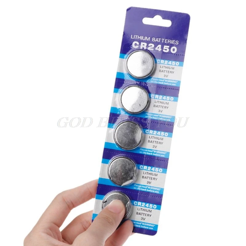 

5PCS Button Battery CR2450 Electronic Lithium Coin Cell Batteries 3V KCR2450 5029LC LM2450 Watch Toy Remote Drop Shipping
