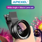 APEXEL HD 0.45x супер широкоугольный объектив 12.5x супер макрообъектив 2 в 1 объектив камеры с 37 мм универсальным зажимом для всех смартфонов