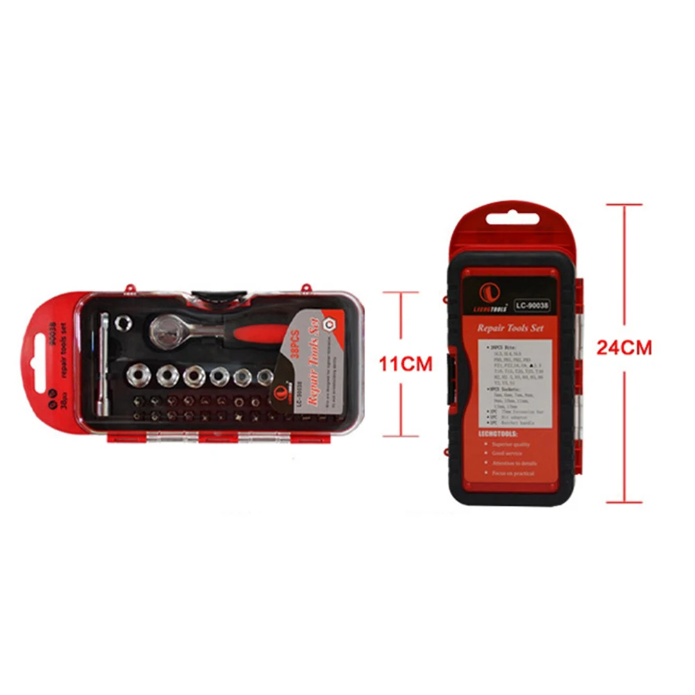 

38pcs Socket Ratchet Wrench Bits Car Repair Tools Set Combination Screwdriver Anti-resistance Repairing Parts