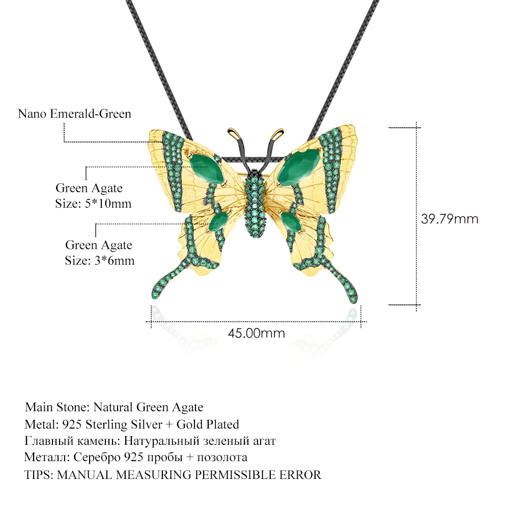 Женская Брошь бабочка из серебра 925 пробы|Украшения для волос броши и украшения
