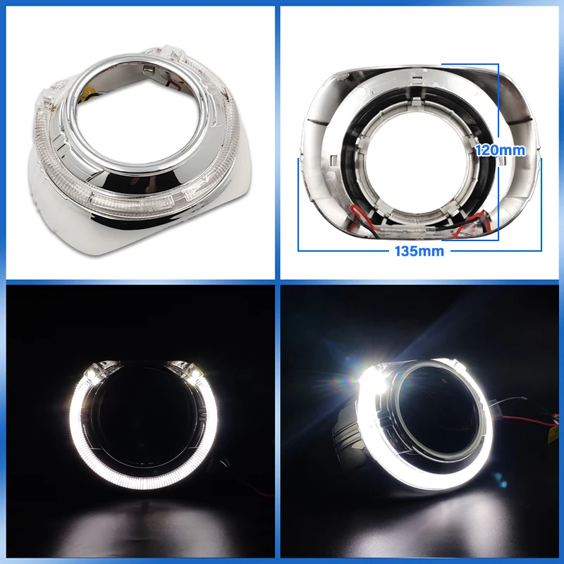 Angel Eyes Shrouds For Bi-Xenon Projector Lens 3.0 Hella 3R/Q5 Mask Covers Bezels Headlight Lenses Car Accessories Retrofit DIY |