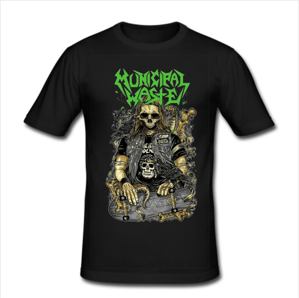 Мужская Облегающая рубашка Размер Xl Municipal Waste Crossover трэш группа летняя