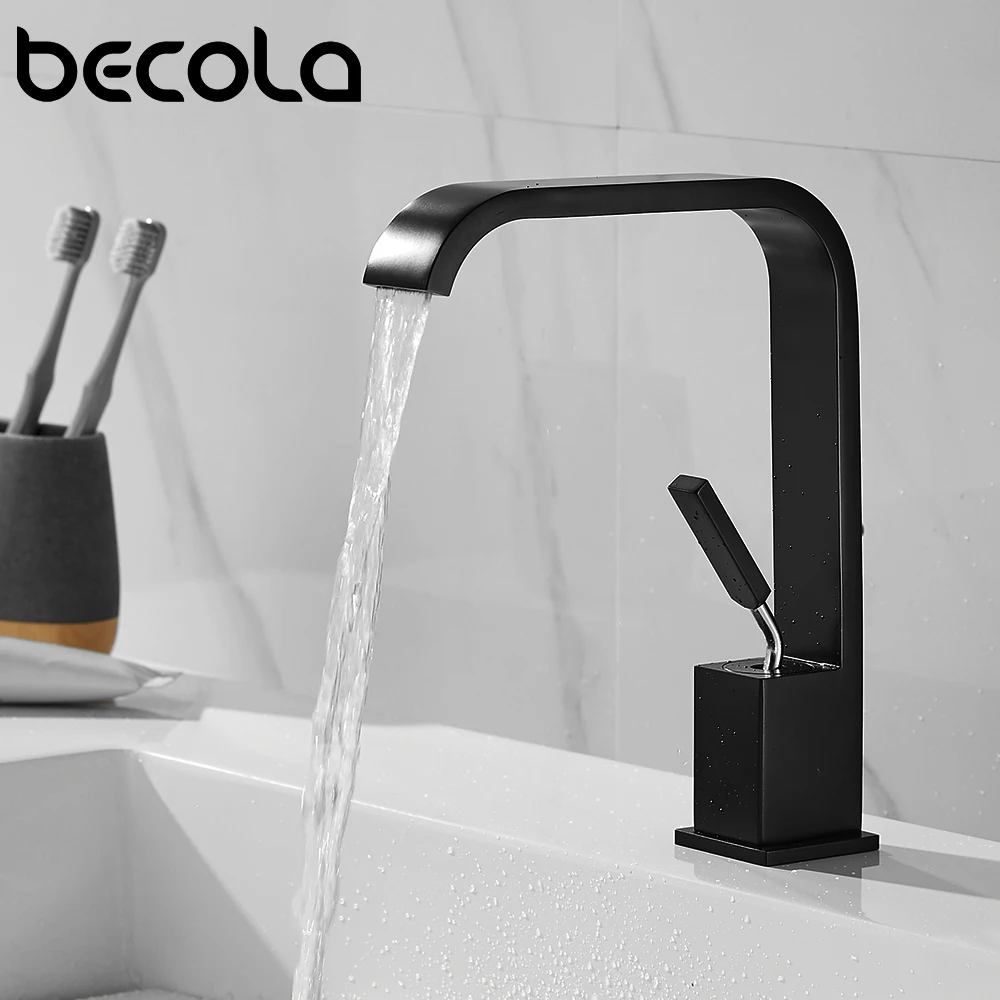 

Becola Basin Faucet For Bathroom Hot and Cold Brass Water Mixer Tap Black/Chrome Washbasin Faucets Water Taps Sink Mixers Crane