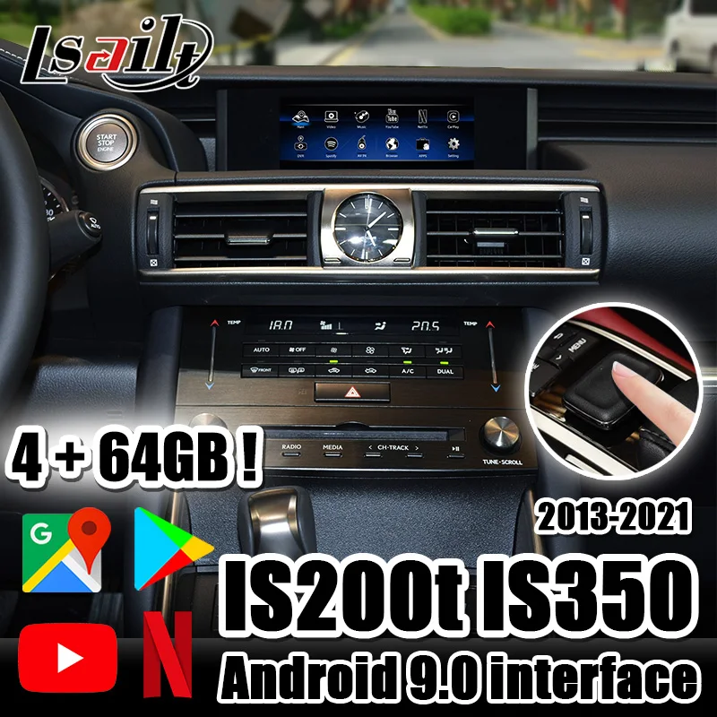 Видеоинтерфейс Lsailt 4G CarPlay и Android для Lexus IS 2014 20 с YouTube Netflix Waze IS300h IS350 IS200t|GPS