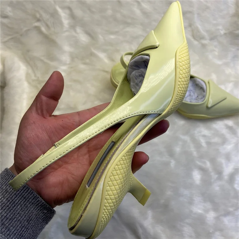 Мюли женские без задника элегантные туфли с острым носком застежки на тонком